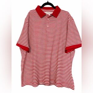 Men’s Banana Republic Red and White Striped Polo Shirt Size XXL